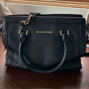 Michael Kors Small Handbag Black and Gold Leather